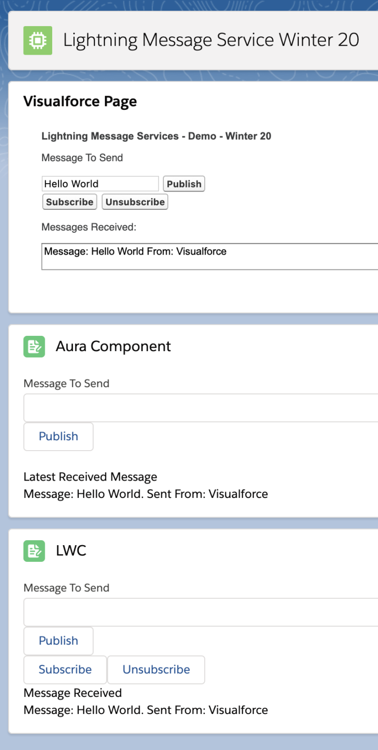 Data exchange between Aura, Lightning  Components (LWC) and