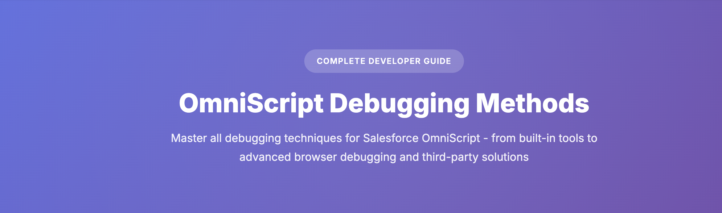 OmniScript Debugging Methods