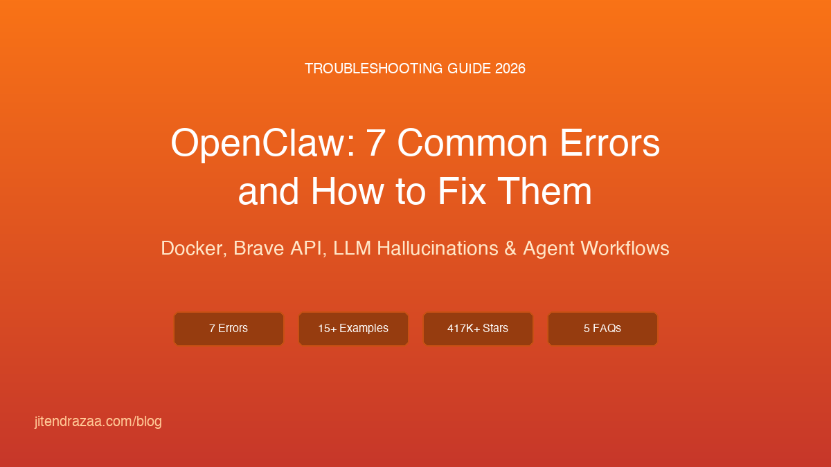 OpenClaw Troubleshooting Guide: 7 Common Errors and How to Fix Them | February 2026